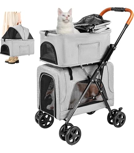 Amazon.co.jp: 【最新自立型】Nonta 二段式ペットカート 4 輪 折り畳み